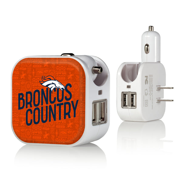 Denver Broncos 2024 Illustrated Limited Edition 2 in 1 USB Charger