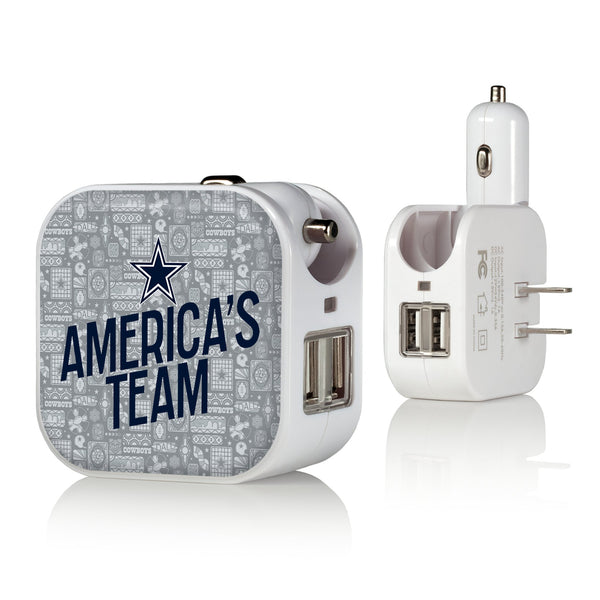 Dallas Cowboys 2024 Illustrated Limited Edition 2 in 1 USB Charger