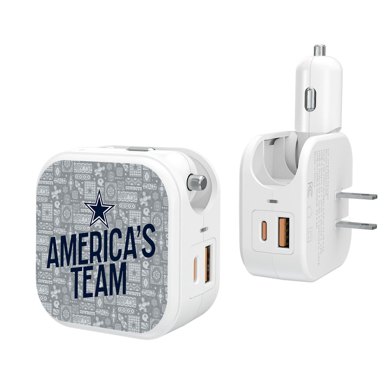 Dallas Cowboys 2024 Illustrated Limited Edition 2 in 1 USB Charger