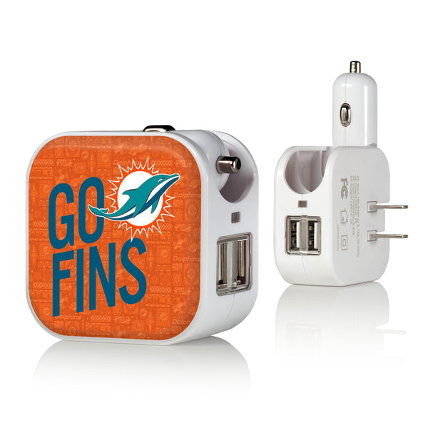 Miami Dolphins 2024 Illustrated Limited Edition 2 in 1 USB Charger