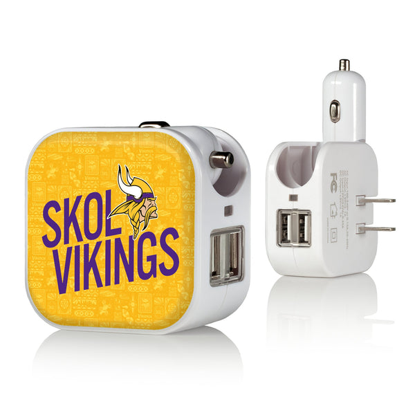 Minnesota Vikings 2024 Illustrated Limited Edition 2 in 1 USB Charger