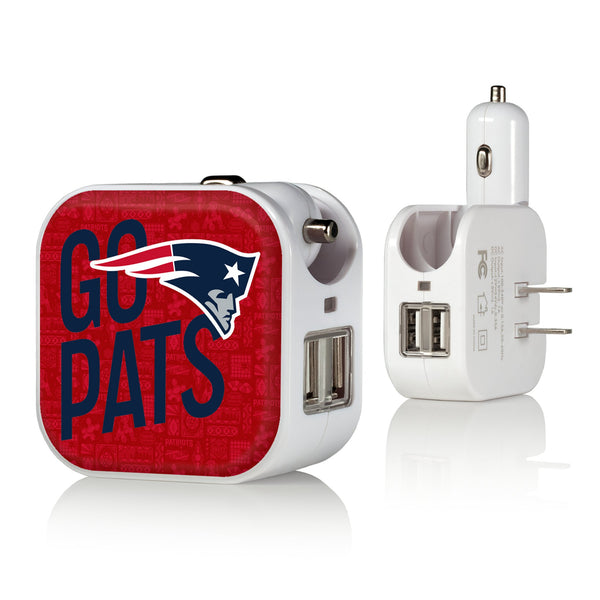 New England Patriots 2024 Illustrated Limited Edition 2 in 1 USB Charger