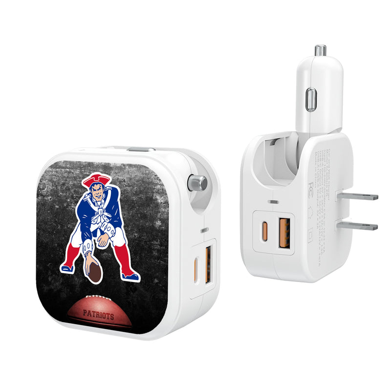 New England Patriots Historic Collection Legendary 2 in 1 USB Charger