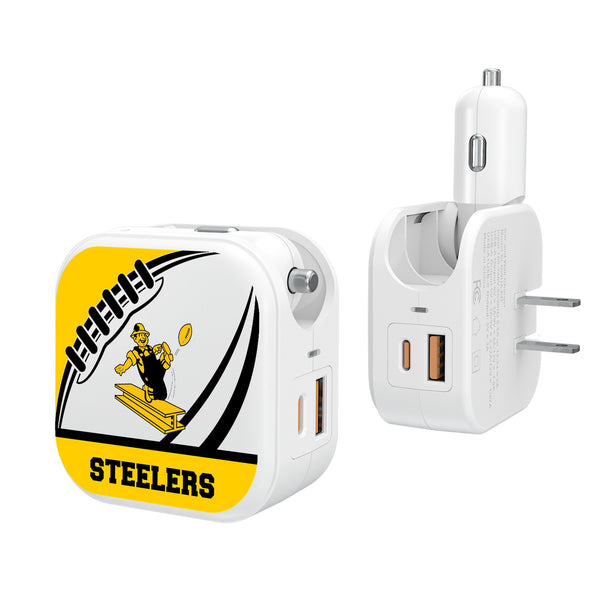 Pittsburgh Steelers 1961 Historic Collection Passtime 2 in 1 USB Charger