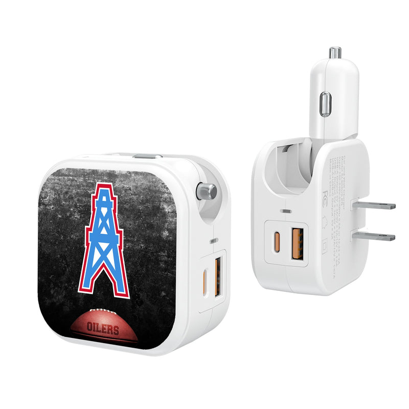 Houston Oilers Historic Collection Legendary 2 in 1 USB Charger