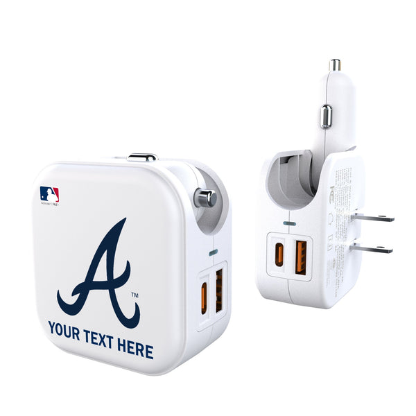 Atlanta Braves Personalized Insignia 2 in 1 USB Charger