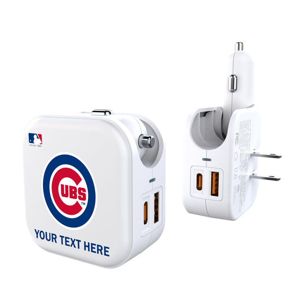 Chicago Cubs Personalized Insignia 2 in 1 USB Charger