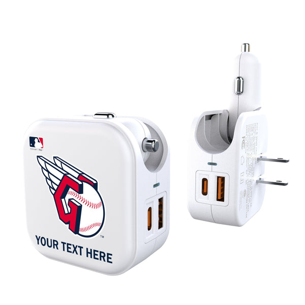 Cleveland Guardians Personalized Insignia 2 in 1 USB Charger