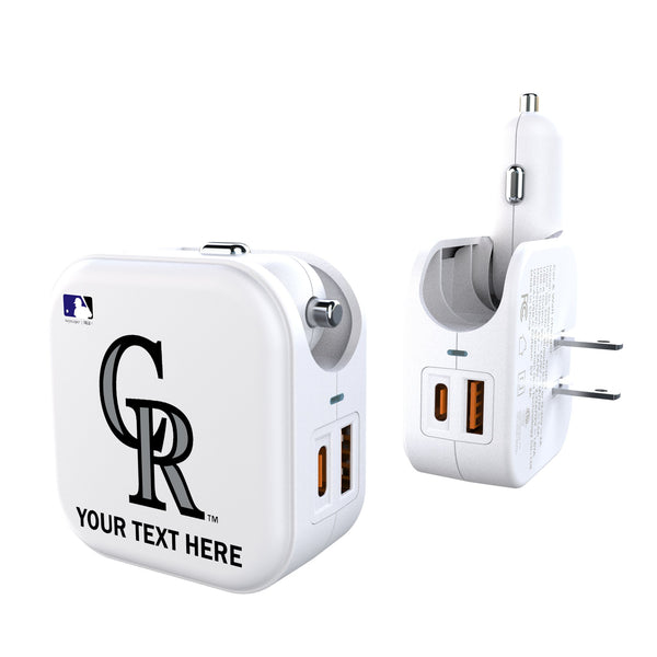 Colorado Rockies Personalized Insignia 2 in 1 USB Charger
