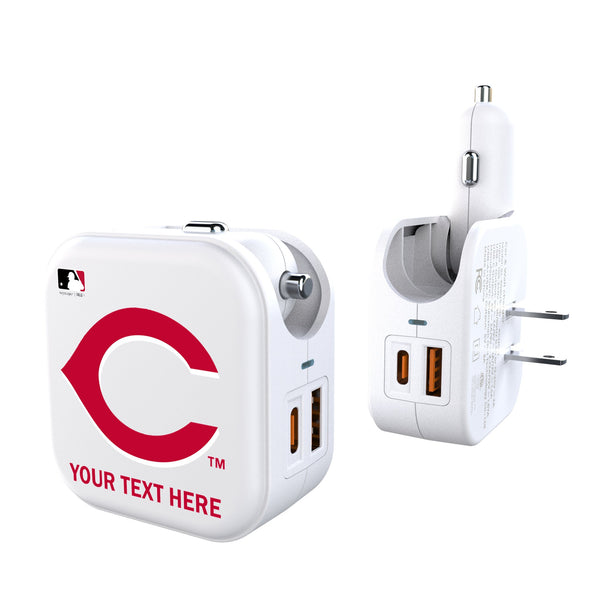 Cincinnati Reds Personalized Insignia 2 in 1 USB Charger