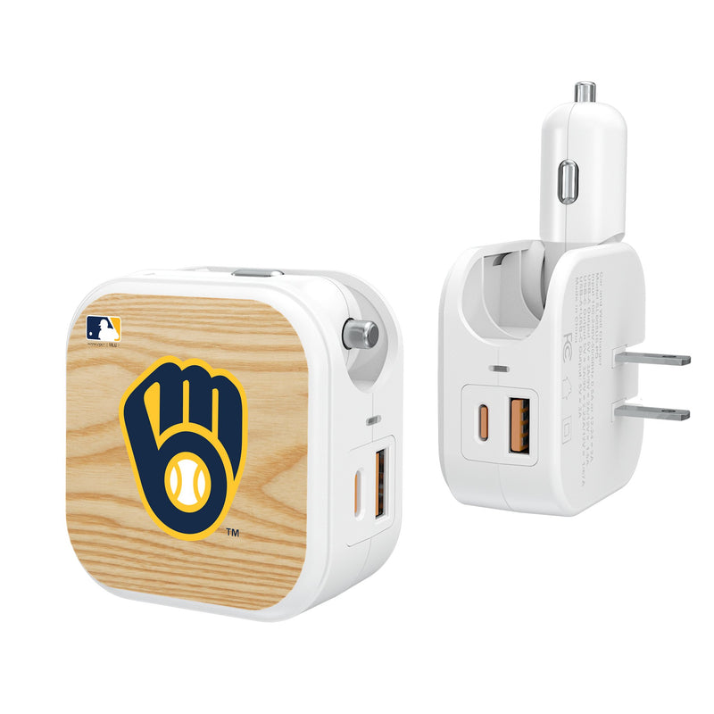 Milwaukee Brewers Baseball Bat 2 in 1 USB Charger