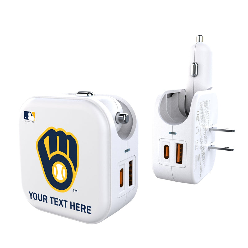 Milwaukee Brewers Personalized Insignia 2 in 1 USB Charger