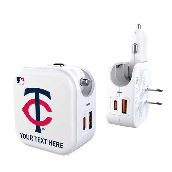 Minnesota Twins Personalized Insignia 2 in 1 USB Charger