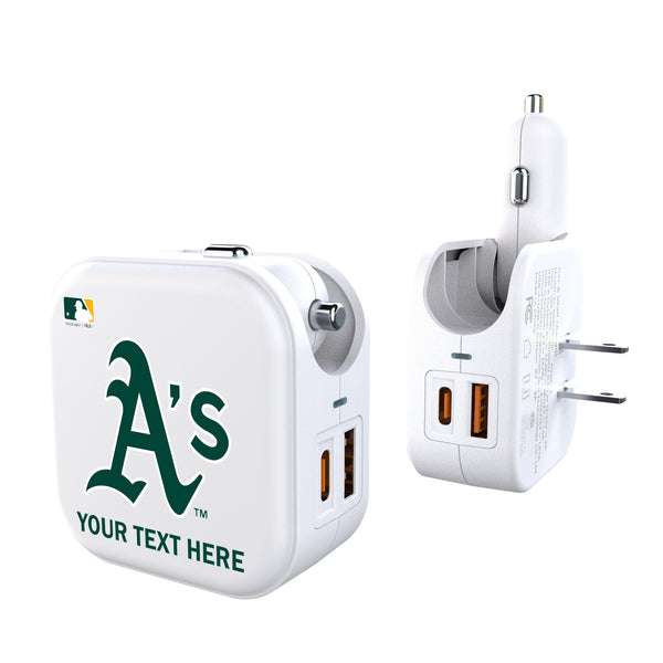 Oakland Athletics Personalized Insignia 2 in 1 USB Charger