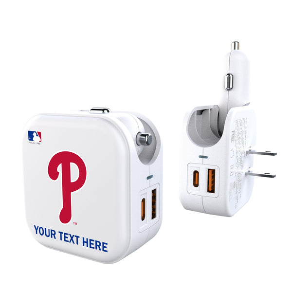 Philadelphia Phillies Personalized Insignia 2 in 1 USB Charger