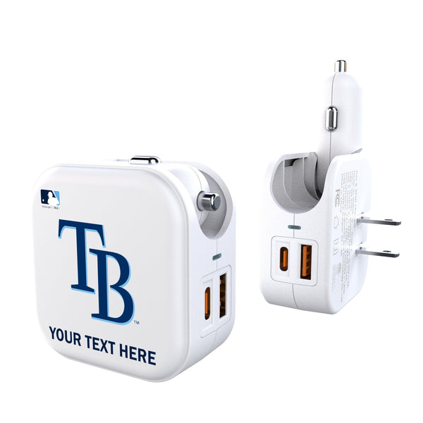 Tampa Bay Rays Personalized Insignia 2 in 1 USB Charger