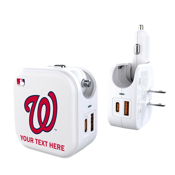 Washington Nationals Personalized Insignia 2 in 1 USB Charger