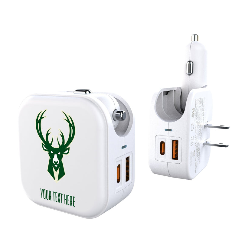 Milwaukee Bucks Personalized Insignia 2 in 1 USB Charger
