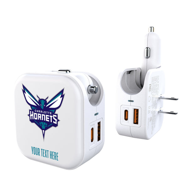 Charlotte Hornets Personalized Insignia 2 in 1 USB Charger