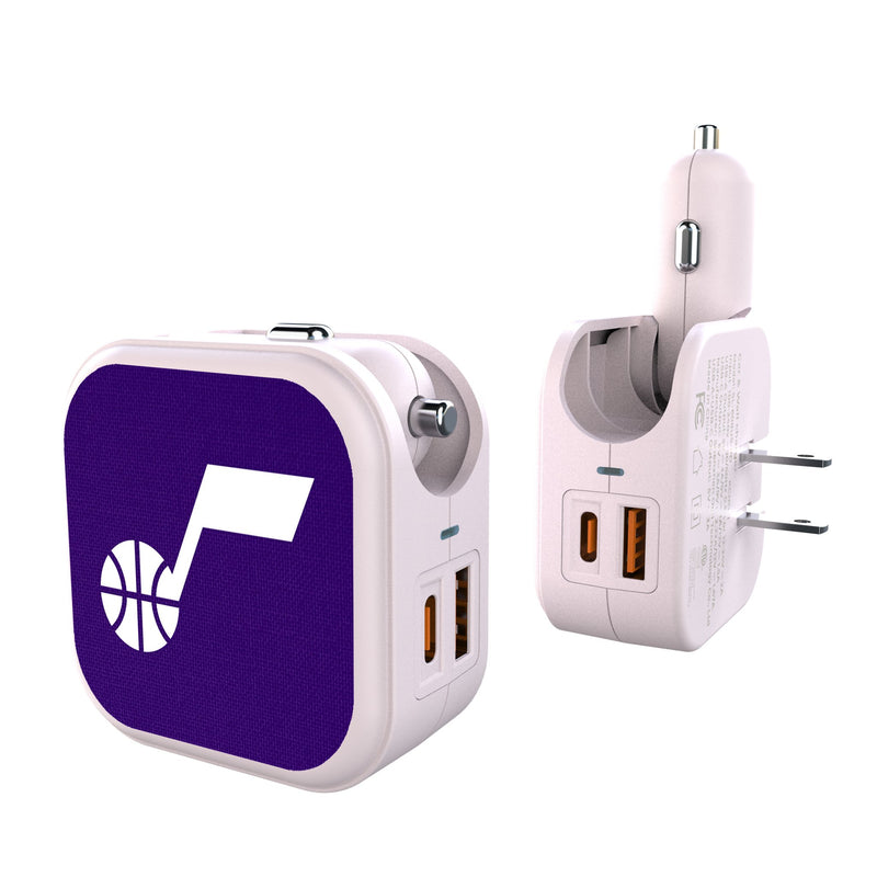 Utah Jazz Solid 2 in 1 USB Charger