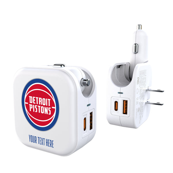 Detroit Pistons Personalized Insignia 2 in 1 USB Charger