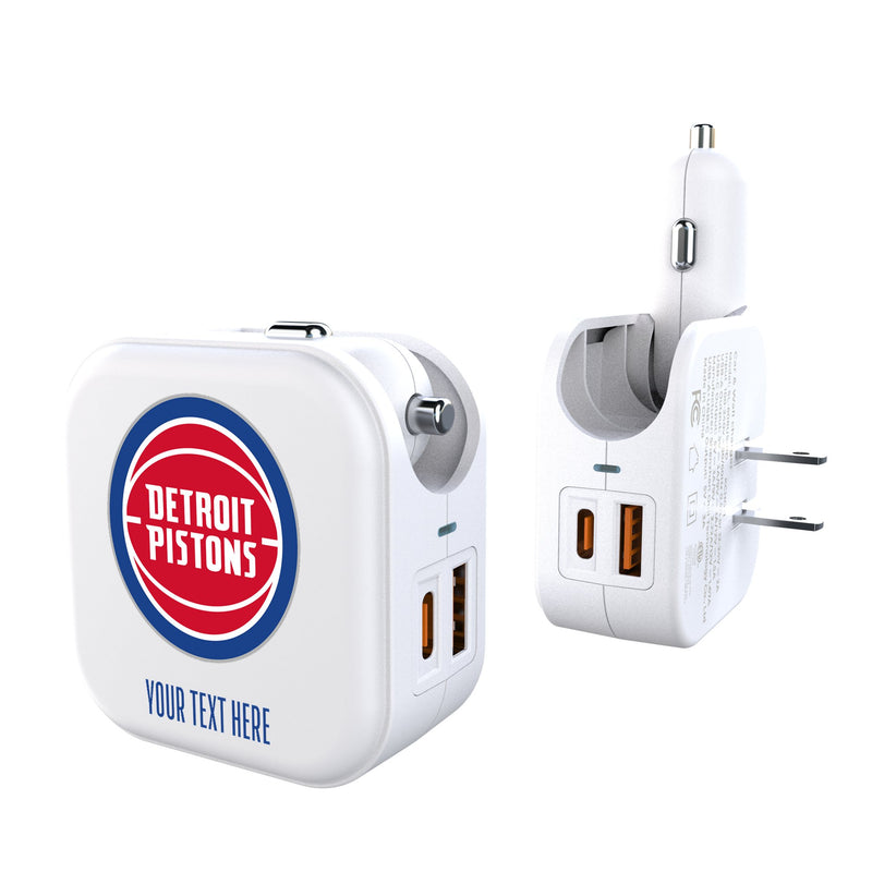 Detroit Pistons Personalized Insignia 2 in 1 USB Charger