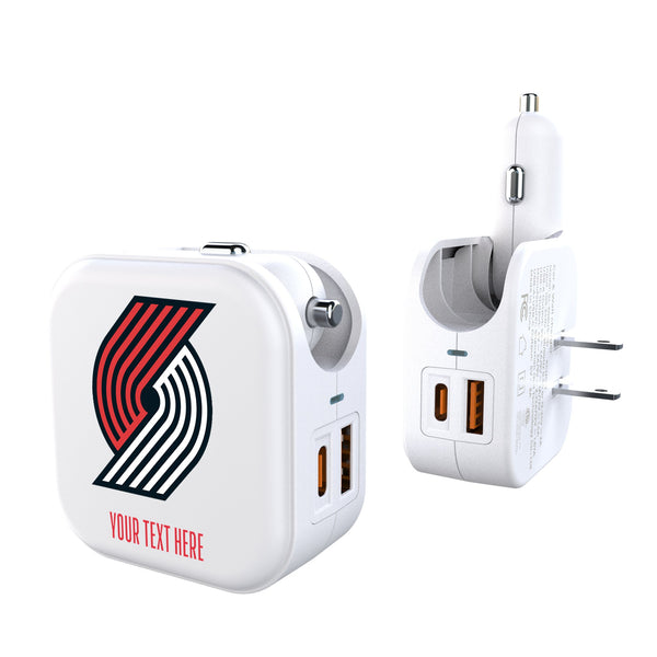 Portland Trail Blazers Personalized Insignia 2 in 1 USB Charger