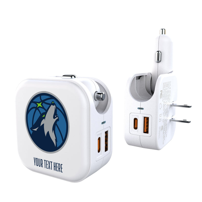 Minnesota Timberwolves Personalized Insignia 2 in 1 USB Charger