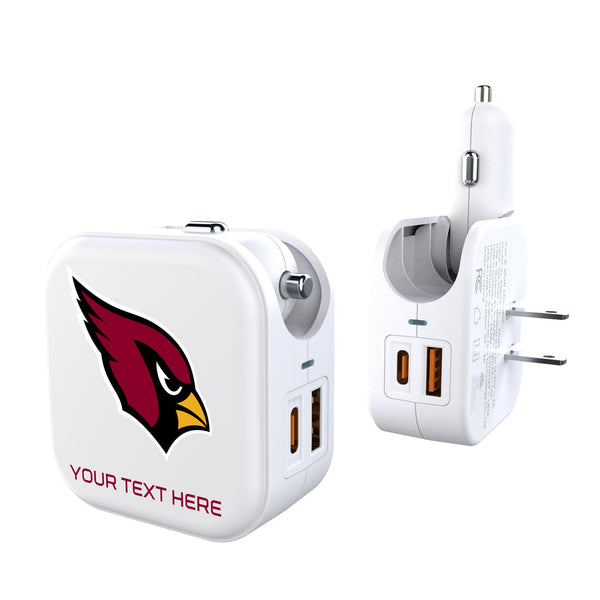 Arizona Cardinals Personalized Insignia 2 in 1 USB Charger