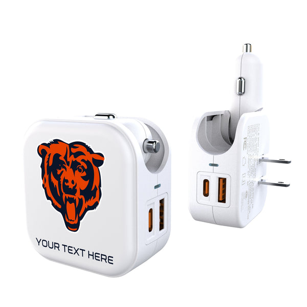 Chicago Bears Personalized Insignia 2 in 1 USB Charger