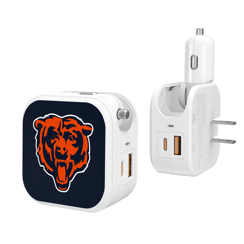 Chicago Bears Solid 2 in 1 USB Charger