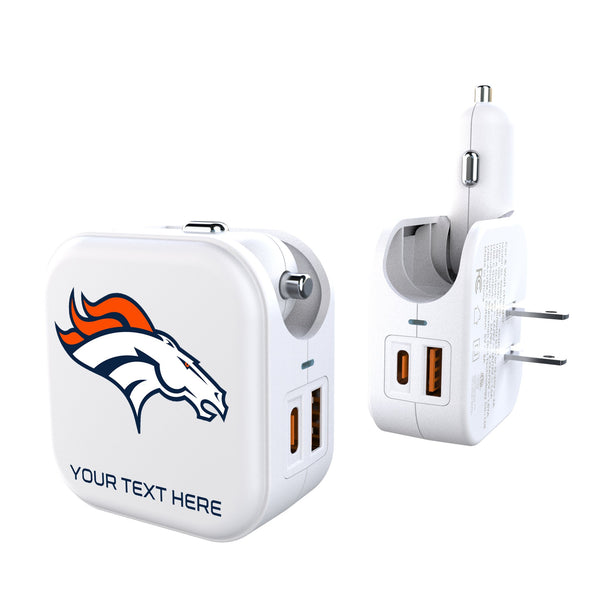 Denver Broncos Personalized Insignia 2 in 1 USB Charger