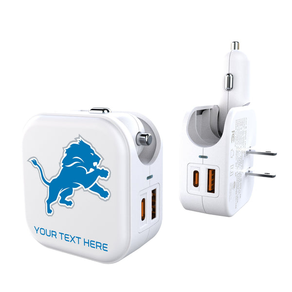 Detroit Lions Personalized Insignia 2 in 1 USB Charger