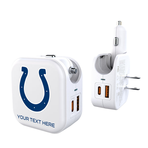 Indianapolis Colts Personalized Insignia 2 in 1 USB Charger
