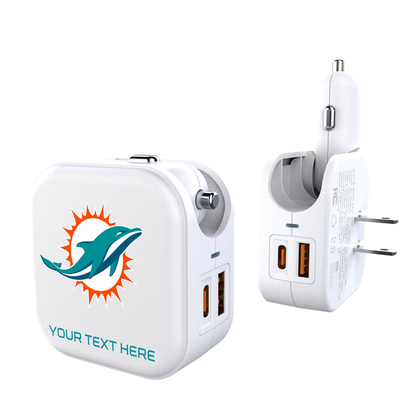 Miami Dolphins Personalized Insignia 2 in 1 USB Charger