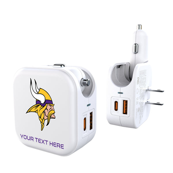 Minnesota Vikings Personalized Insignia 2 in 1 USB Charger
