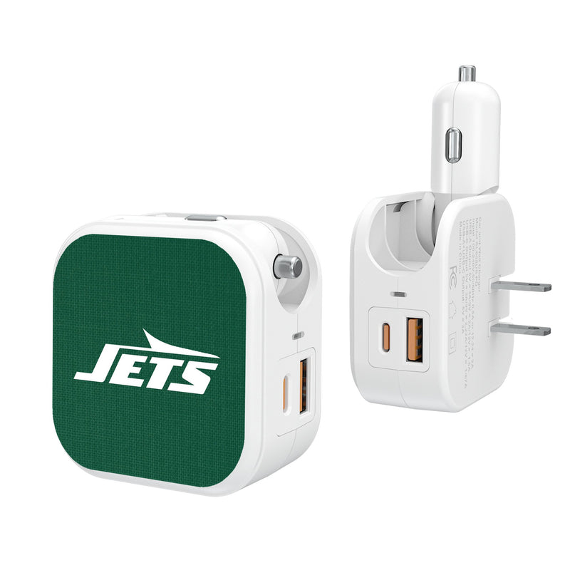 New York Jets Solid 2 in 1 USB Charger