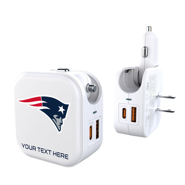 New England Patriots Personalized Insignia 2 in 1 USB Charger
