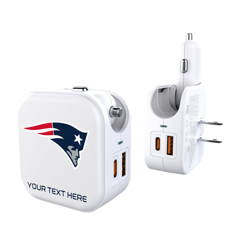 New England Patriots Personalized Insignia 2 in 1 USB Charger
