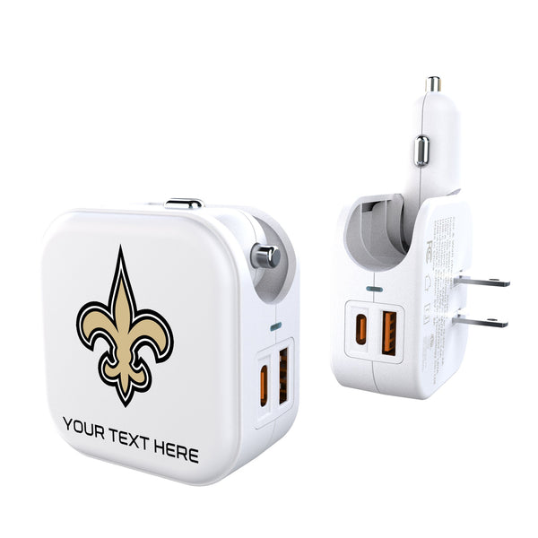 New Orleans Saints Personalized Insignia 2 in 1 USB Charger
