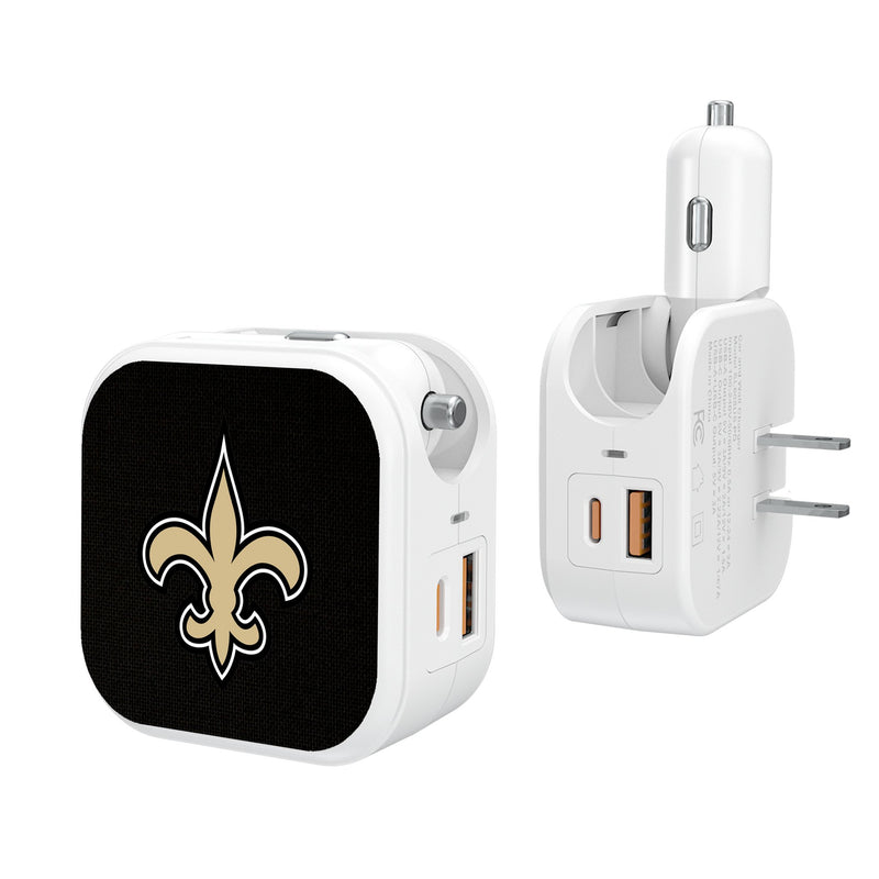 New Orleans Saints Solid 2 in 1 USB Charger