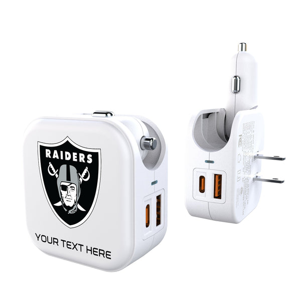 Las Vegas Raiders Personalized Insignia 2 in 1 USB Charger