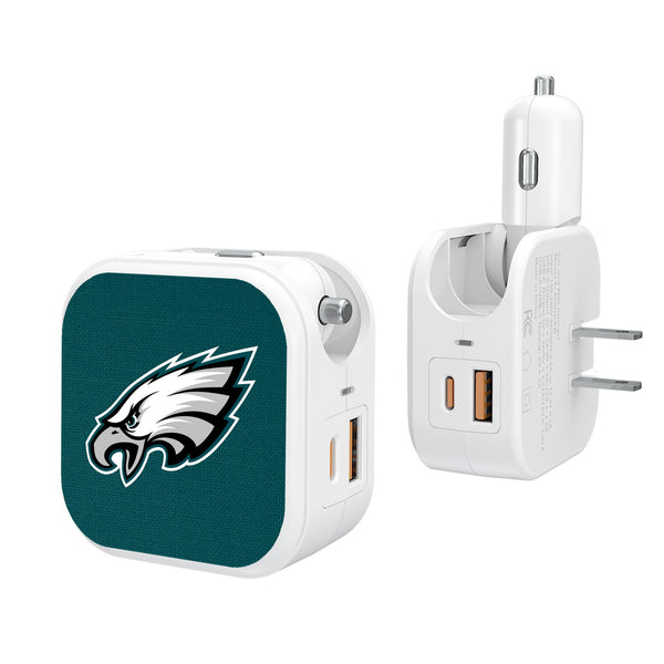 Philadelphia Eagles Solid 2 in 1 USB Charger