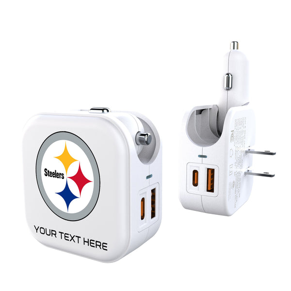 Pittsburgh Steelers Personalized Insignia 2 in 1 USB Charger