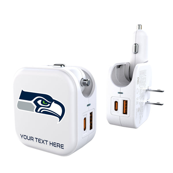 Seattle Seahawks Personalized Insignia 2 in 1 USB Charger
