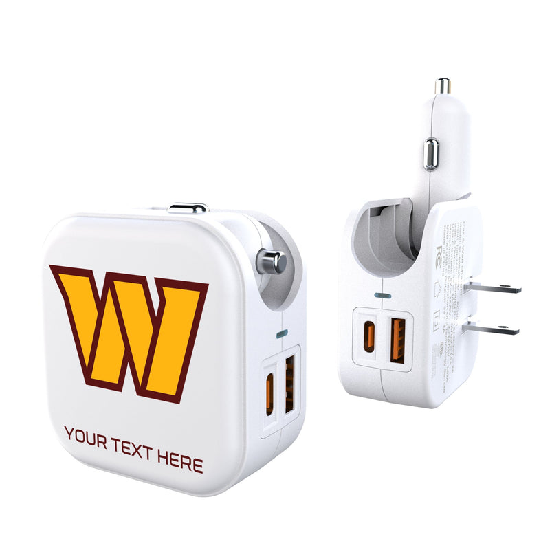 Washington Commanders Personalized Insignia 2 in 1 USB Charger
