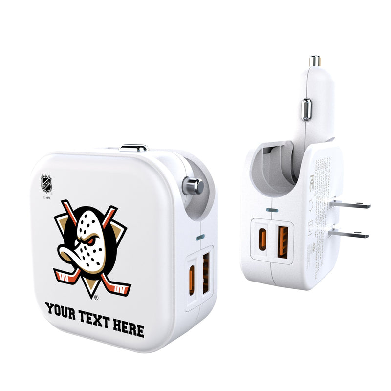 Anaheim Ducks Personalized Insignia 2 in 1 USB Charger