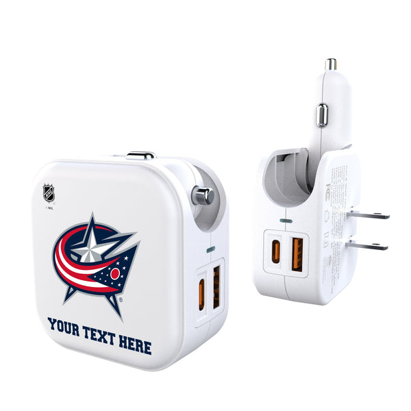 Columbus Blue Jackets Personalized Insignia 2 in 1 USB Charger
