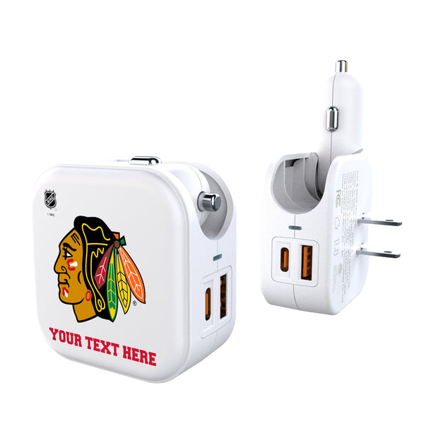 Chicago Blackhawks Personalized Insignia 2 in 1 USB Charger
