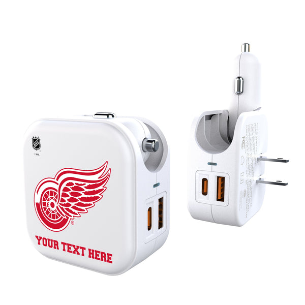 Detroit Red Wings Personalized Insignia 2 in 1 USB Charger
